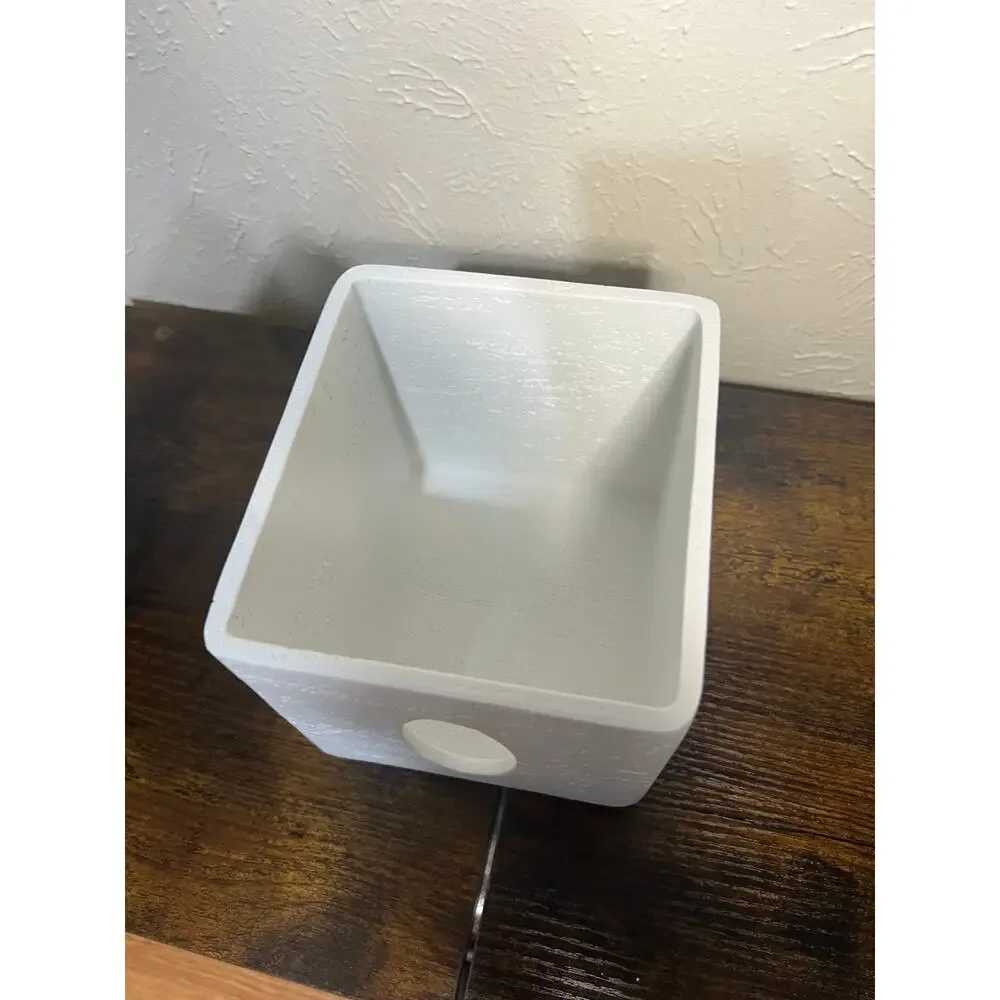 Hymmah Tray Tissue Box Cover Holder Unique Cube Design Tissue Dispenser-White